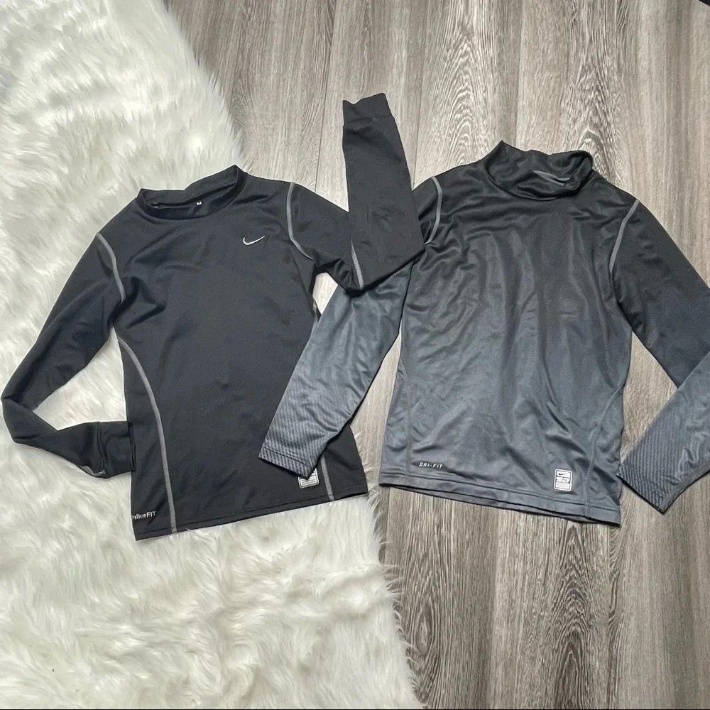 NIKE Boys Medium Shirt Lot Pro Combat, Dri Fit Black